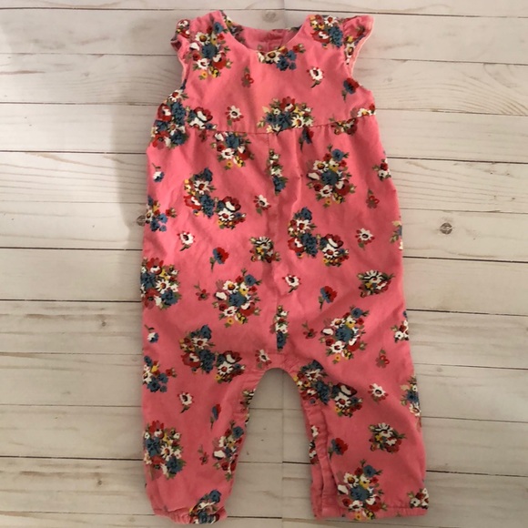 Boden Other - Baby Boden 12-18 m pink floral corduroy coverall